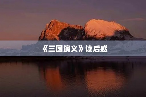 《三国演义》读后感