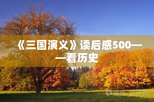 《三国演义》读后感500——看历史,读人生 《三国演义》读后感500——看历史,读人生
