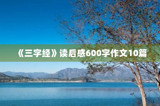 《三字经》读后感600字作文10篇 《三字经》读后感600字作文10篇