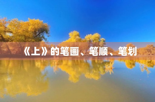 《上》的笔画、笔顺、笔划(上字笔顺)