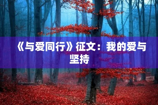 《与爱同行》征文：我的爱与坚持