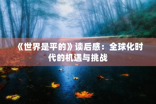 《世界是平的》读后感：全球化时代的机遇与挑战