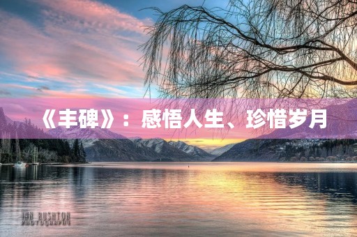 《丰碑》:感悟人生、珍惜岁月 《丰碑》:感悟人生、珍惜岁月