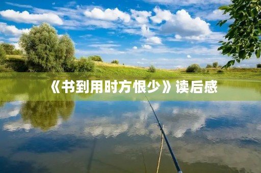 《书到用时方恨少》读后感