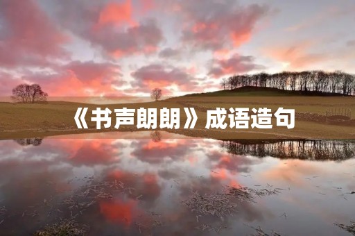 《书声朗朗》成语造句 《书声朗朗》成语造句