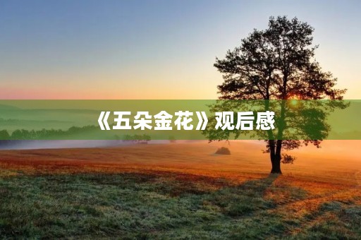 《五朵金花》观后感 《五朵金花》观后感