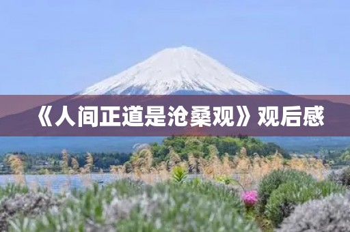 《人间正道是沧桑观》观后感 《人间正道是沧桑观》观后感
