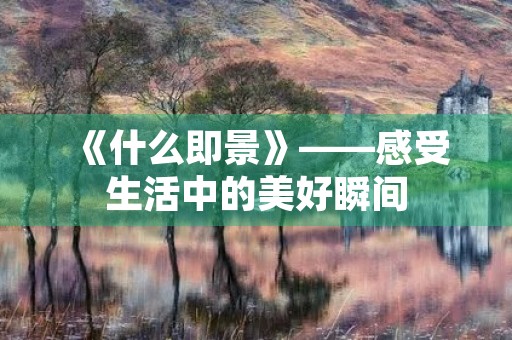 《什么即景》——感受生活中的美好瞬间