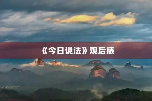 《今日说法》观后感