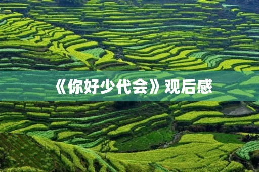 《你好少代会》观后感