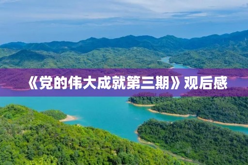 《党的伟大成就第三期》观后感 《党的伟大成就第三期》观后感