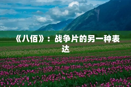《八佰》：战争片的另一种表达