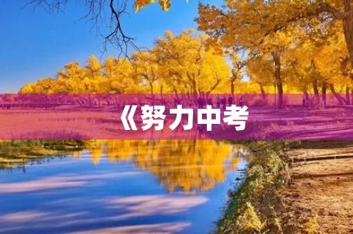 《努力中考,收获满分》 《努力中考,收获满分》