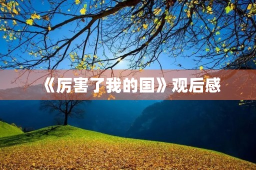 《厉害了我的国》观后感 《厉害了我的国》观后感