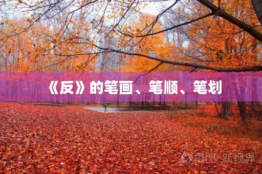 《反》的笔画、笔顺、笔划(反的笔顺) 《反》的笔画、笔顺、笔划(反的笔顺)