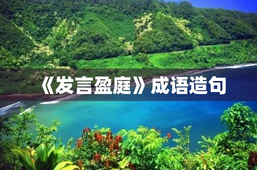 《发言盈庭》成语造句
