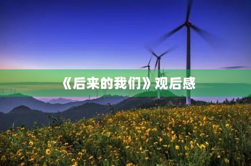 《后来的我们》观后感