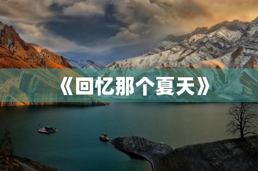 《回忆那个夏天》 《回忆那个夏天》