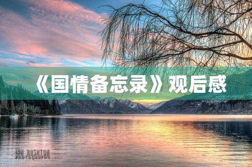 《国情备忘录》观后感