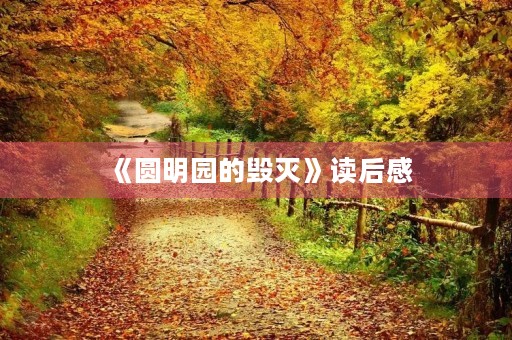 《圆明园的毁灭》读后感 《圆明园的毁灭》读后感