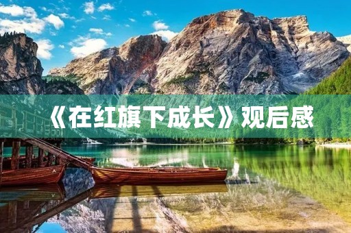 《在红旗下成长》观后感 《在红旗下成长》观后感