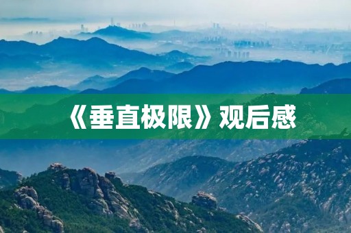 《垂直极限》观后感 《垂直极限》观后感