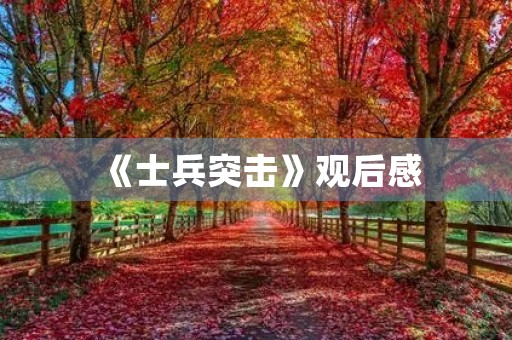 《士兵突击》观后感
