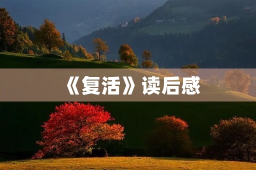 《复活》读后感