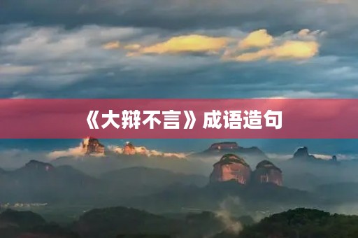 《大辩不言》成语造句 《大辩不言》成语造句