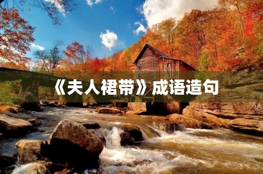 《夫人裙带》成语造句,展现人际关系的复杂性 《夫人裙带》成语造句,展现人际关系的复杂性