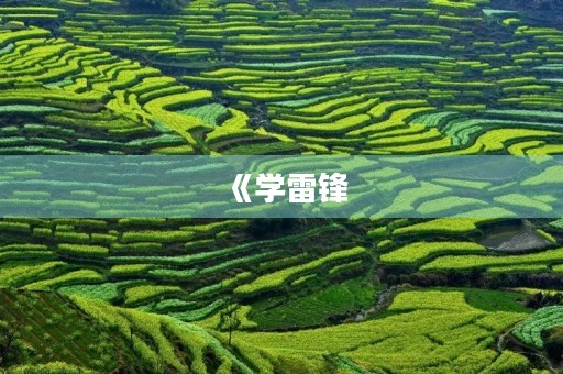 《学雷锋，做好人》