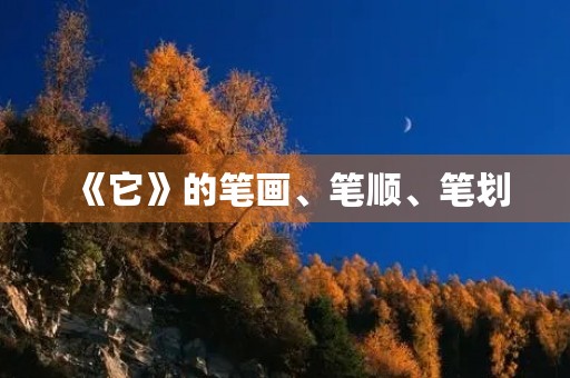 《它》的笔画、笔顺、笔划(它笔顺)