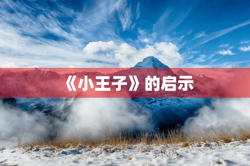 《小王子》的启示 《小王子》的启示