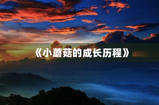 《小蘑菇的成长历程》 《小蘑菇的成长历程》