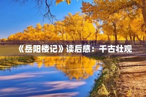 《岳阳楼记》读后感：千古壮观，历久弥新