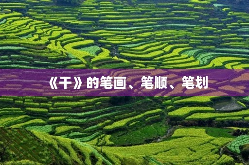 《干》的笔画、笔顺、笔划(干的笔顺) 《干》的笔画、笔顺、笔划(干的笔顺)