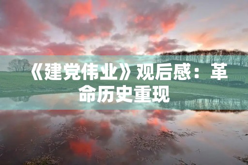 《建党伟业》观后感：革命历史重现，人民力量巨大