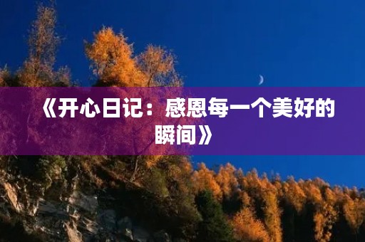 《开心日记：感恩每一个美好的瞬间》