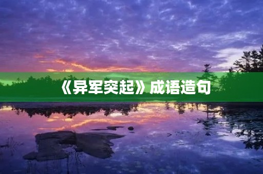 《异军突起》成语造句 《异军突起》成语造句