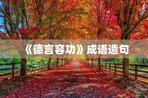 《德言容功》成语造句 《德言容功》成语造句