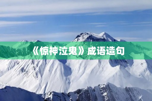 《惊神泣鬼》成语造句 《惊神泣鬼》成语造句