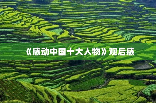 《感动中国十大人物》观后感 《感动中国十大人物》观后感
