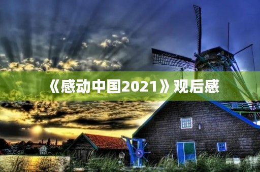 《感动中国2021》观后感