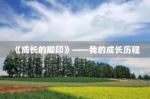 《成长的脚印》——我的成长历程 《成长的脚印》——我的成长历程