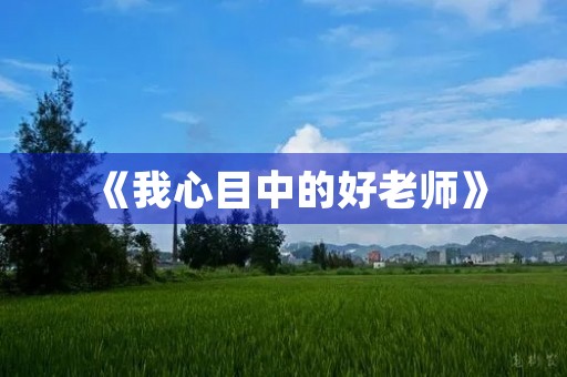 《我心目中的好老师》