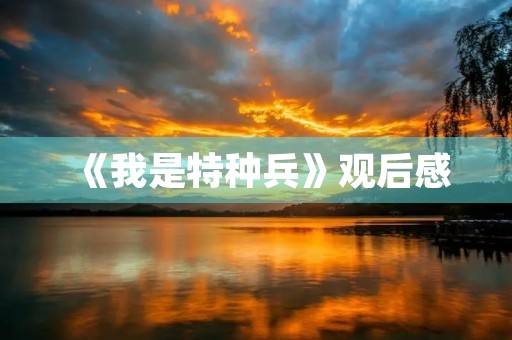 《我是特种兵》观后感