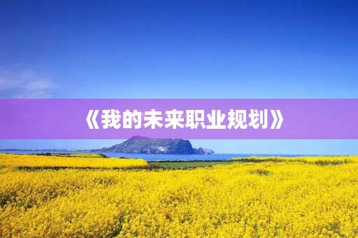 《我的未来职业规划》 《我的未来职业规划》