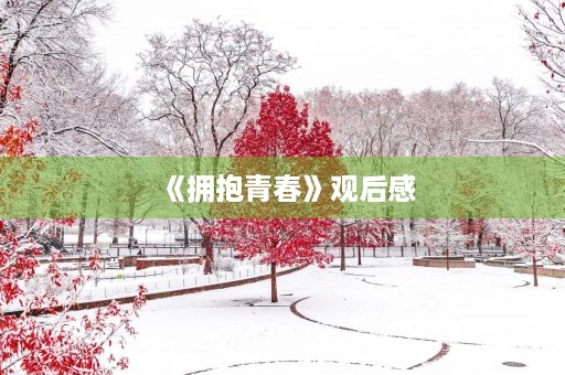 《拥抱青春》观后感 《拥抱青春》观后感