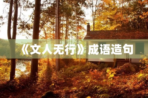 《文人无行》成语造句