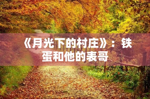 《月光下的村庄》:铁蛋和他的表哥 《月光下的村庄》:铁蛋和他的表哥